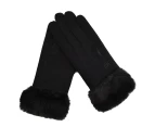 Skiing Anti-Slip Gloves Women Winter Ski Gloves Waterproof & Windproof Snow Gloves,Black