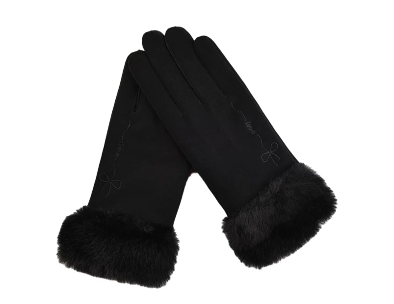 Skiing Anti-Slip Gloves Women Winter Ski Gloves Waterproof & Windproof Snow Gloves,Black