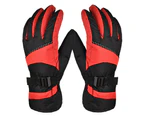 Ski gloves touch screen warm waterproof riding thickening adult cold winter outdoor,(Black,Style1)