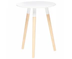 Groove Furniture Round Wooden Side Table Bedside Small Coffee Table Natural