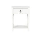 Levede Single Drawer Bedside Table Nightstand White