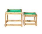 Keezi Kids Sandpit Wooden Sandbox Sand Pit Water Table Outdoor Toys 101cm