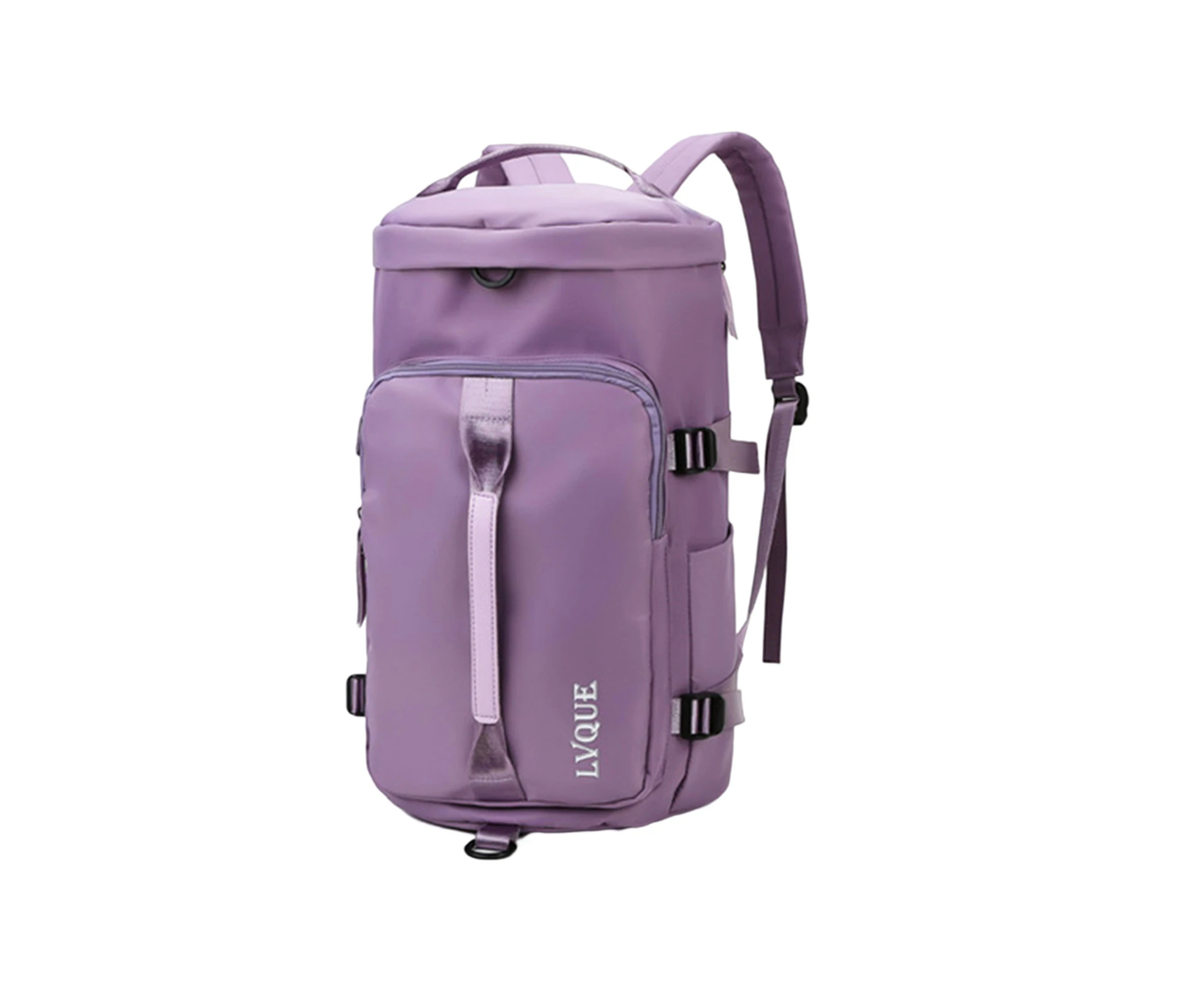 Gym Bag Waterproof Zipper Closure Shoulder Strap Portable Handle with Shoes Compartment Wet Pocket Women Duffle Bag Travel Backpack Activities - Purple L - L