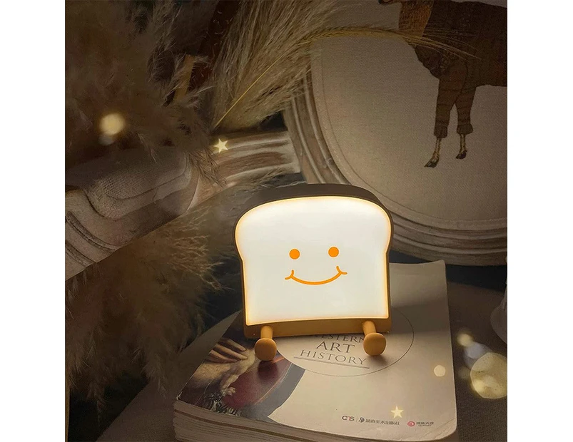 Rechargeable Night Light Toast Bread LED Night Lamp Portable Bedroom Bedside Bed Lamp-Style 3