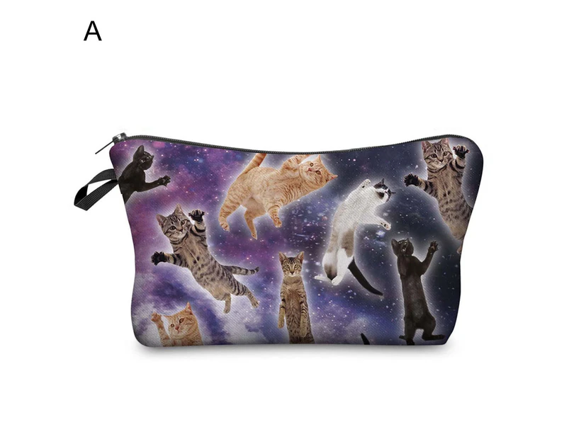 Bestjia Makeup Handbag 3D Animal Print Storage Portable Colorful Fashion Appearance Toiletry Bags for Home - A