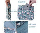 Hanging Toiletry Bag - Large Cosmetic Makeup Travel Organizer With Sturdy Hook - Blue Flowers