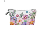 Bestjia Makeup Bag Floral Print Colorful Waterproof Cosmetic Bags for Daily Use - 1