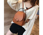 SunnyHouse Women Solid Color Zipper Mini Backpack Soft Faux Leather Handbag Satchel Bag - Black