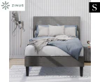 Zinus Nelly Single Bed Frame Fabric Kids and Toddler Platform Base - Dark Grey
