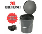20L Portable Toilet Bucket Outdoor Box Thunder Boom Travel Camping Bush Dunny X9908