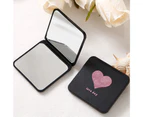 Compact Travel Makeup Magnifying Mirror Small Portable Folding Mirror with Handheld and Easy to Carry Black-Love money