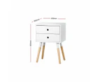 Groove Furniture Bedside Table w Drawers Scandi Nightstand Small Side Table