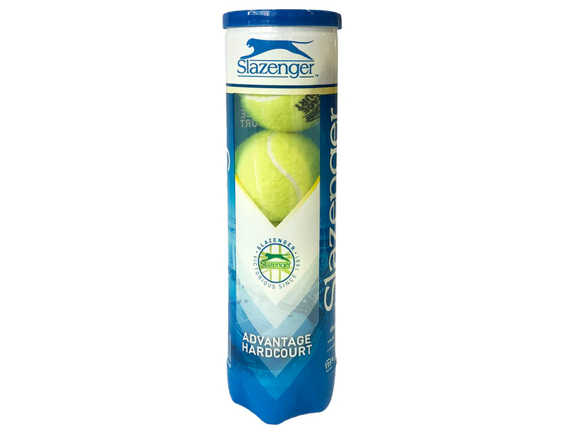 Slazenger Advantage Hardcourt 4-Ball Can Tennis Balls - Yellow-Green