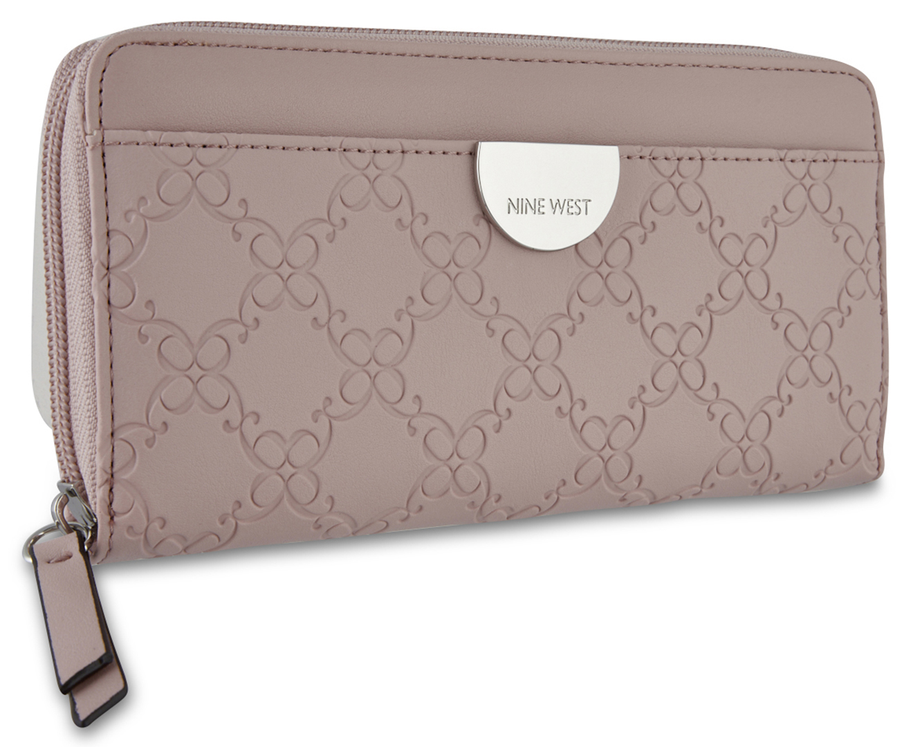 Nine West Wildwood Zip Around Wallet Light Pink Pastel Catch