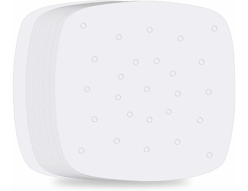 100x 8" Air Fryer Disposable Perforated Parchment Paper Square Non-stick