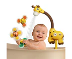 Winmax Baby Bath Toys with Shower Head Suction Spinner Toys Squeeze Ball for Toddlers-Giraffe