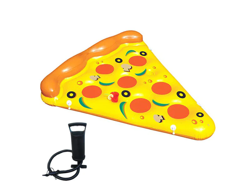 Winmax Giant Inflatable Pizza Pool Float Raft with Portable Hand Pump Fun Outdoor Swimming Accessories