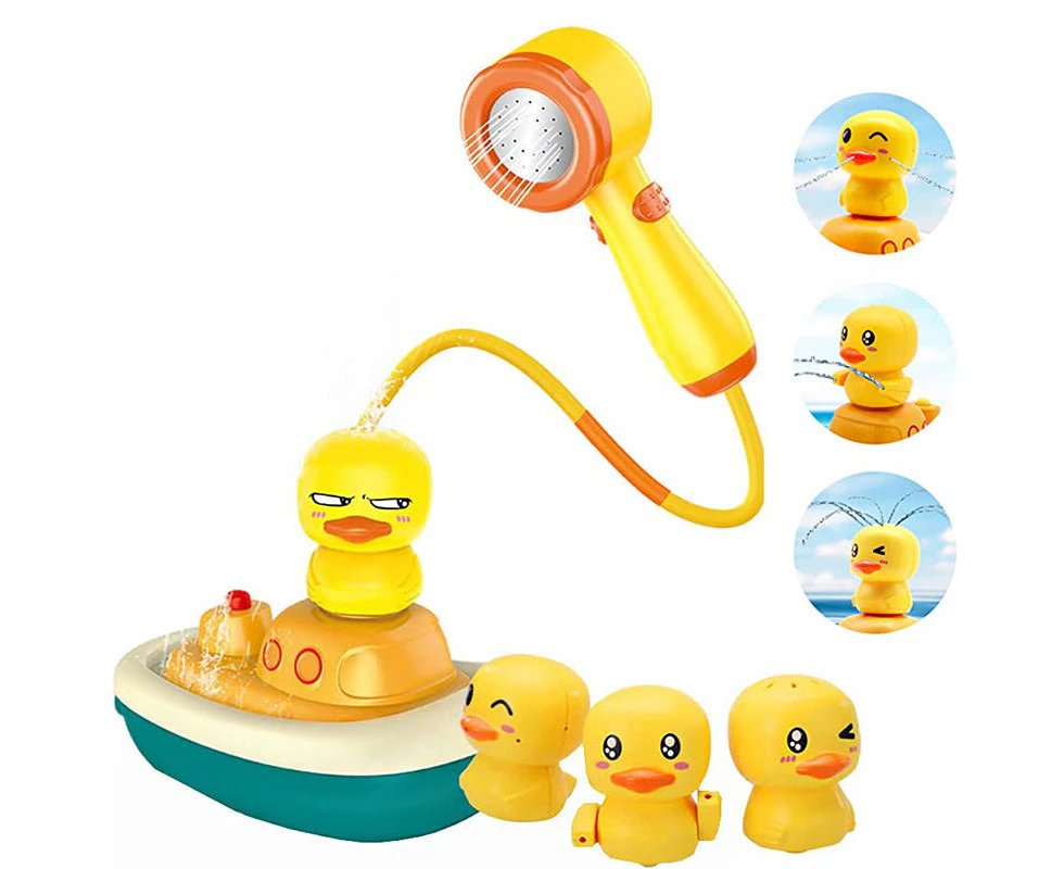 Winmax Electric Bathtub Fountain Toy with 3 Different Spraying Duck and 1 Duck Shower Head