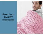 Dreamz Knitted Weighted Blanket Chunky Bulky Knit Throw Blanket 6.5KG Pink