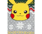 Pokemon Childrens/Kids Pikachu Knitted Christmas Jumper (Grey/Green) - NS6447