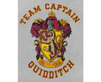 Harry Potter Official Girls Gryffindor Quidditch Team Captain T-Shirt (Grey/Maroon) - NS4555