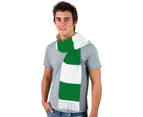 Result Mens Heavy Knit Thermal Winter Scarf (White/Kelly Green) - BC876