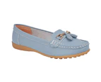Boulevard Womens Action Leather Tassle Loafers (Baby Blue) - DF1910