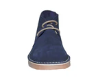 Roamers Mens Real Suede Round Toe Unlined Desert Boots (Navy) - DF231