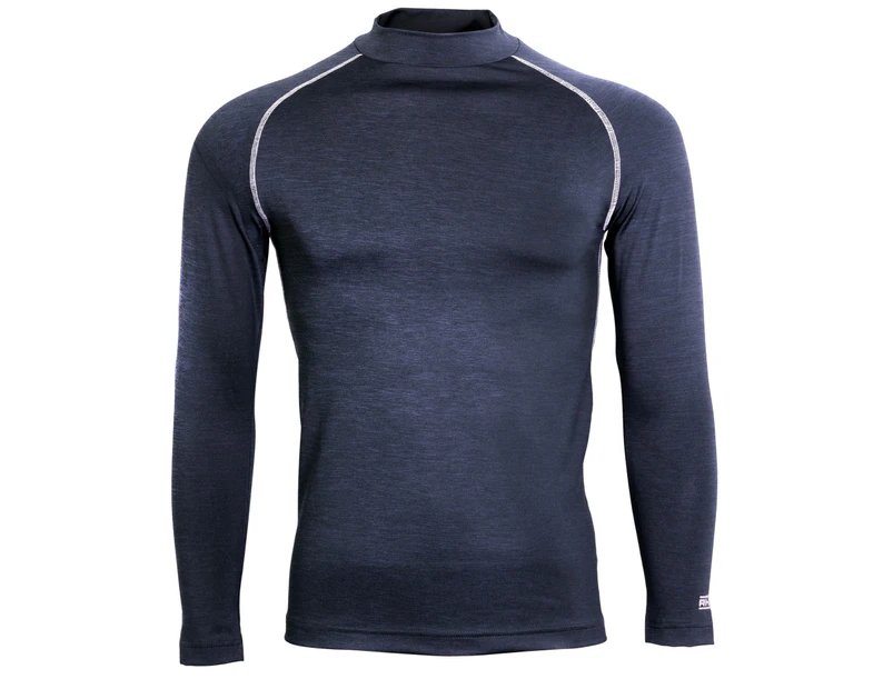 Rhino Mens Thermal Underwear Long Sleeve Base Layer Vest Top (Navy Heather) - RW1276