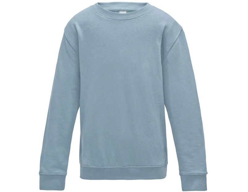 AWDis Just Hoods Childrens/Kids Plain Crew Neck Sweatshirt (Sky Blue) - RW3485