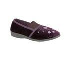 Zedzzz Womens Joanna Embroidered Slippers (Purple) - DF1319