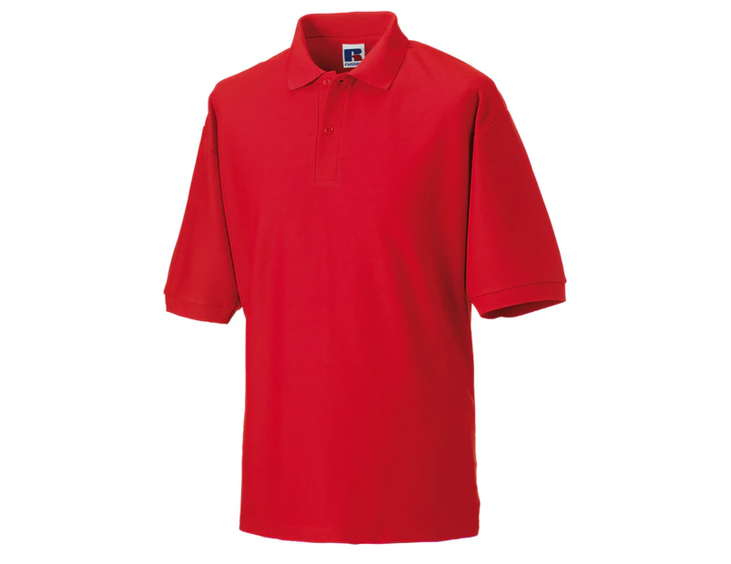 Russell Mens Classic Short Sleeve Polycotton Polo Shirt (Bright Red) - BC566