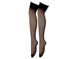 Silky Womens Smooth Knit Backseam Stockings (1 Pair) (Black) - LW391
