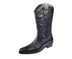 Woodland Mens High Clive Western Cowboy Boots (Black) - DF717