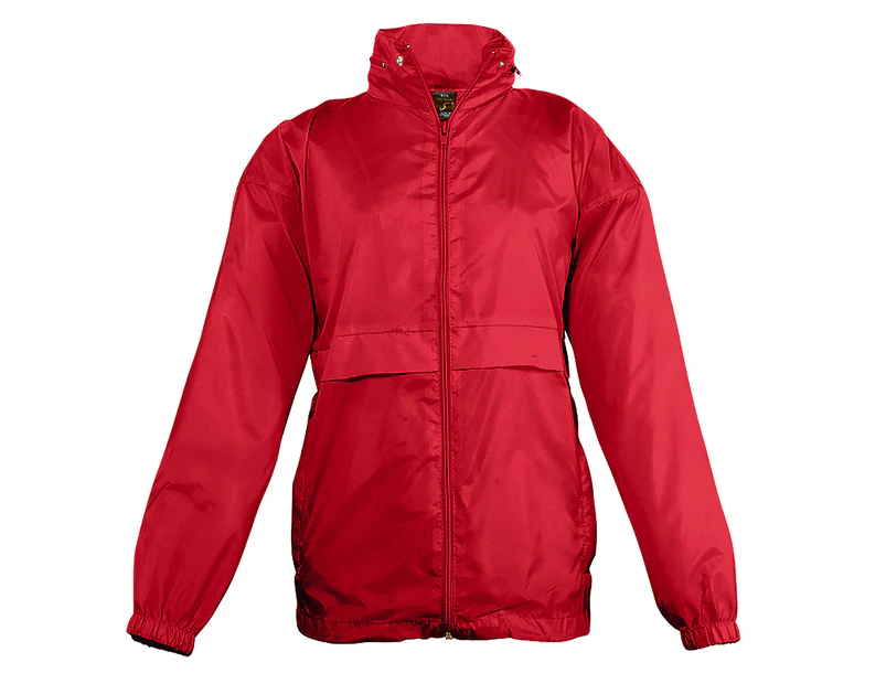 SOLS Kids Unisex Surf Windbreaker Jacket (Water Resistant And Windproof) (Red) - PC365
