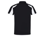 AWDis Just Cool Mens Short Sleeve Contrast Panel Polo Shirt (Jet Black/Arctic White) - RW3479