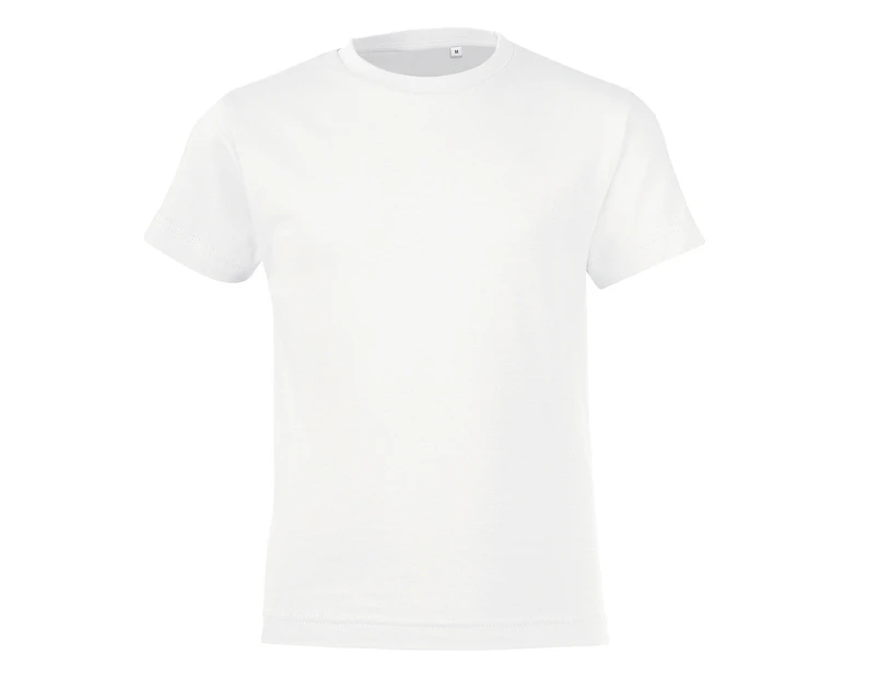 SOLS Childrens/Kids Regent Short Sleeve Fitted T-Shirt (White) - PC2798