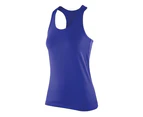 Spiro Womens Softex Stretch Fitness Sleeveless Vest Top (Sapphire) - RW5170