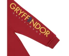 Harry Potter Boys Hogwarts Crest Sweatsuit Set (Jumper & Trousers) (Heather Grey/Red) - PG1089