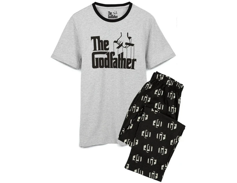 The Godfather Mens Logo Long Pyjama Set (Grey/Black) - NS6889