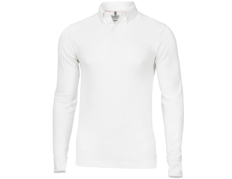 Nimbus Mens Carlington Deluxe Long Sleeve Polo Shirt (White) - RW5653