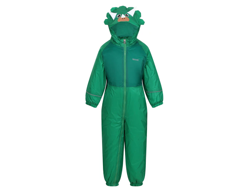 Regatta Childrens/Kids Mudplay III Dinosaur Waterproof Puddle Suit (Jellybean Green) - RG6584
