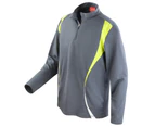 Spiro Unisex Sports Trial Performance Training Top (Charcoal/Lime/White) - RW1471