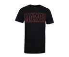 Marvel Mens Outline Logo T-Shirt (Black) - TV294