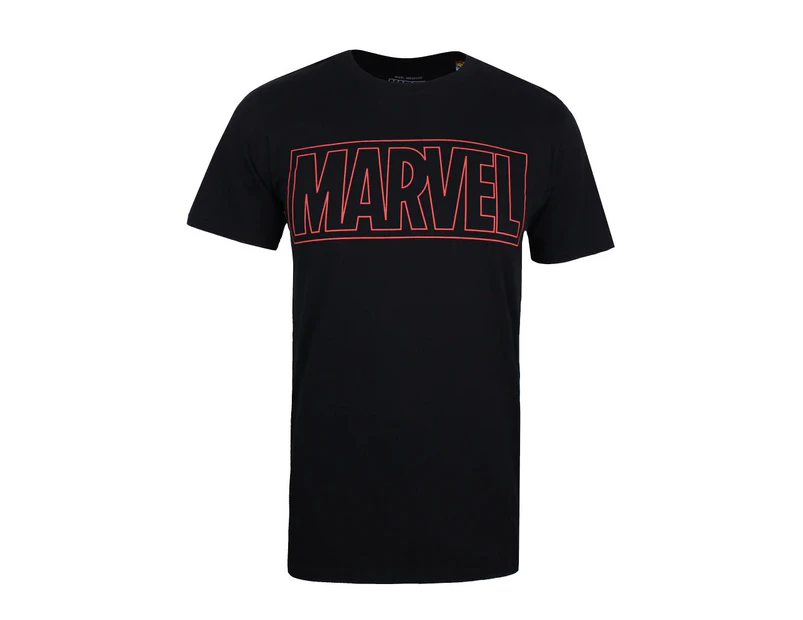 Marvel Mens Outline Logo T-Shirt (Black) - TV294