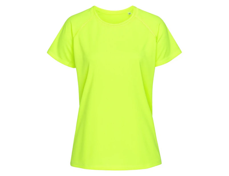Stedman Womens Raglan Mesh T-Shirt (Cyber Yellow) - AB347