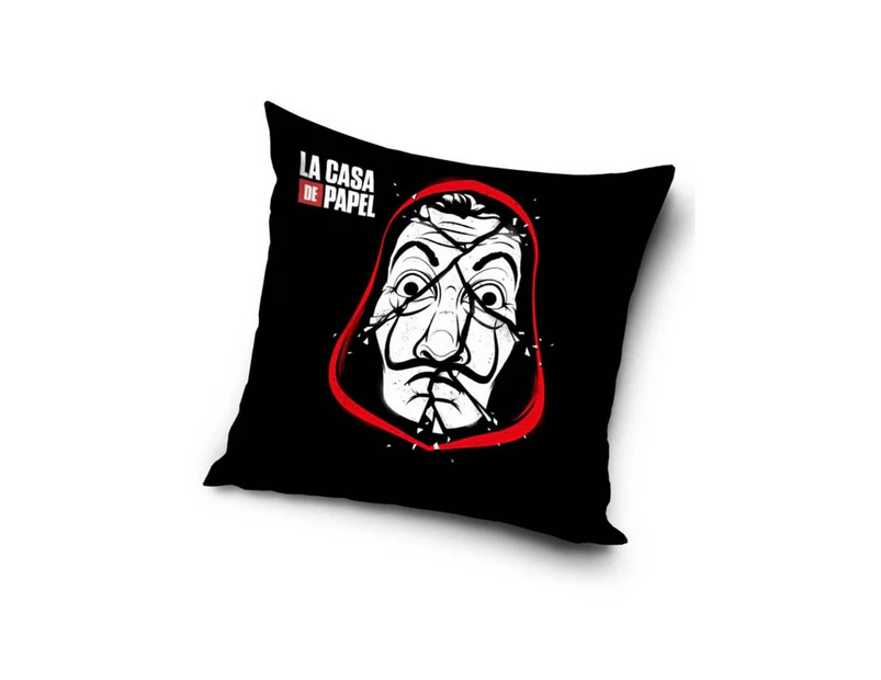 Money Heist La Casa De Papel Filled Cushion (Black/Red/White) - AG303