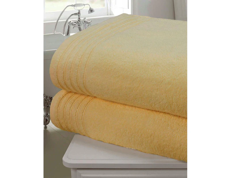 Rapport Soft Touch Towel (Pack of 2) (Ochre Yellow) - AG283