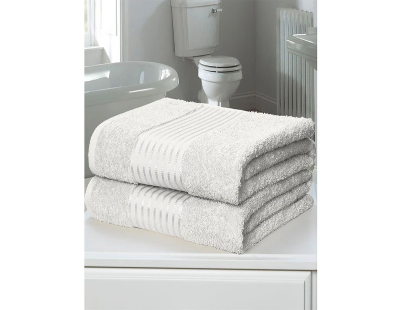 Rapport Windsor Towel (Pack of 2) (White) - AG652