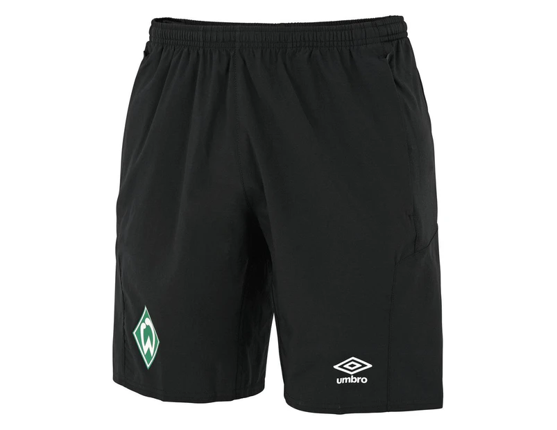 SV Werder Bremen Childrens/Kids 22/23 Woven Umbro Long Shorts (Black) - UO1085